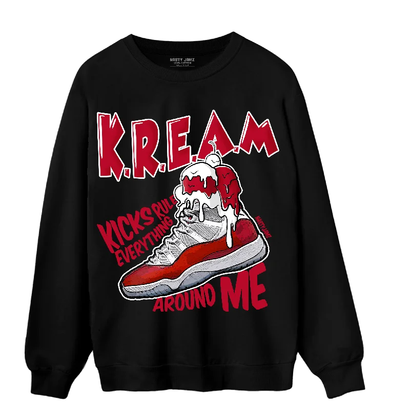 NastyJamz Cherry 11s Sweatshirt Match Kream Sneaker