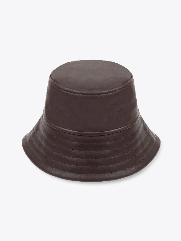 Leather bucket hat